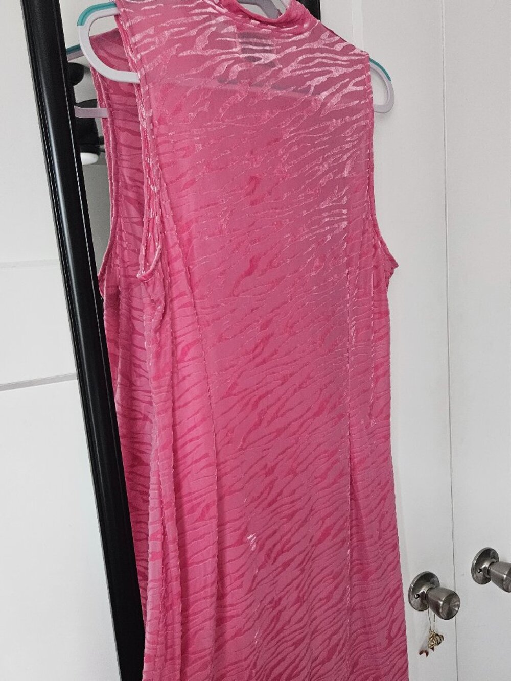 Fashion Brand Company Pink Sheer Zebra Dress